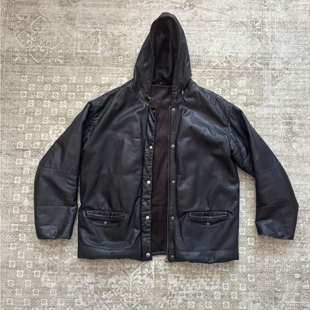 Fabrica Hooded Leather Jacket.